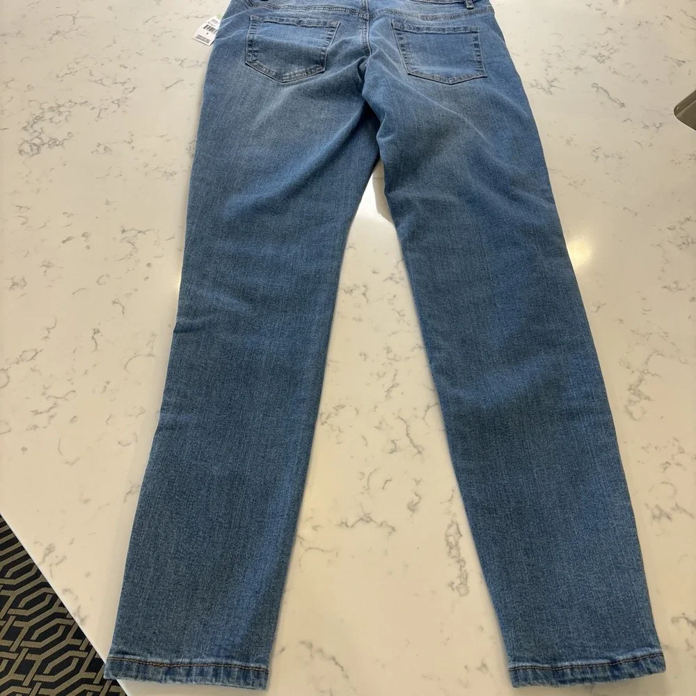 Y2K NWT Vintage‎ Bongo Patchwork Distressed Denim Jeans Tapered Leg Sz 8